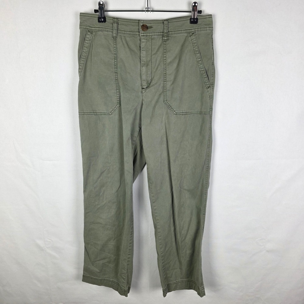 Gap Girlfriend Khaki Pants Womens 6 Olive Green Utility Patch Pocket Chino 25in